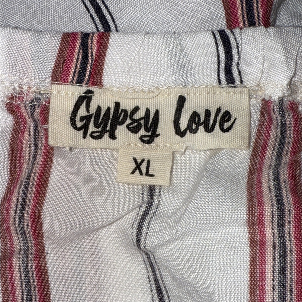 Gypsy Love Striped Flutter Sleeve Top - Size XL - Picture 5 of 5